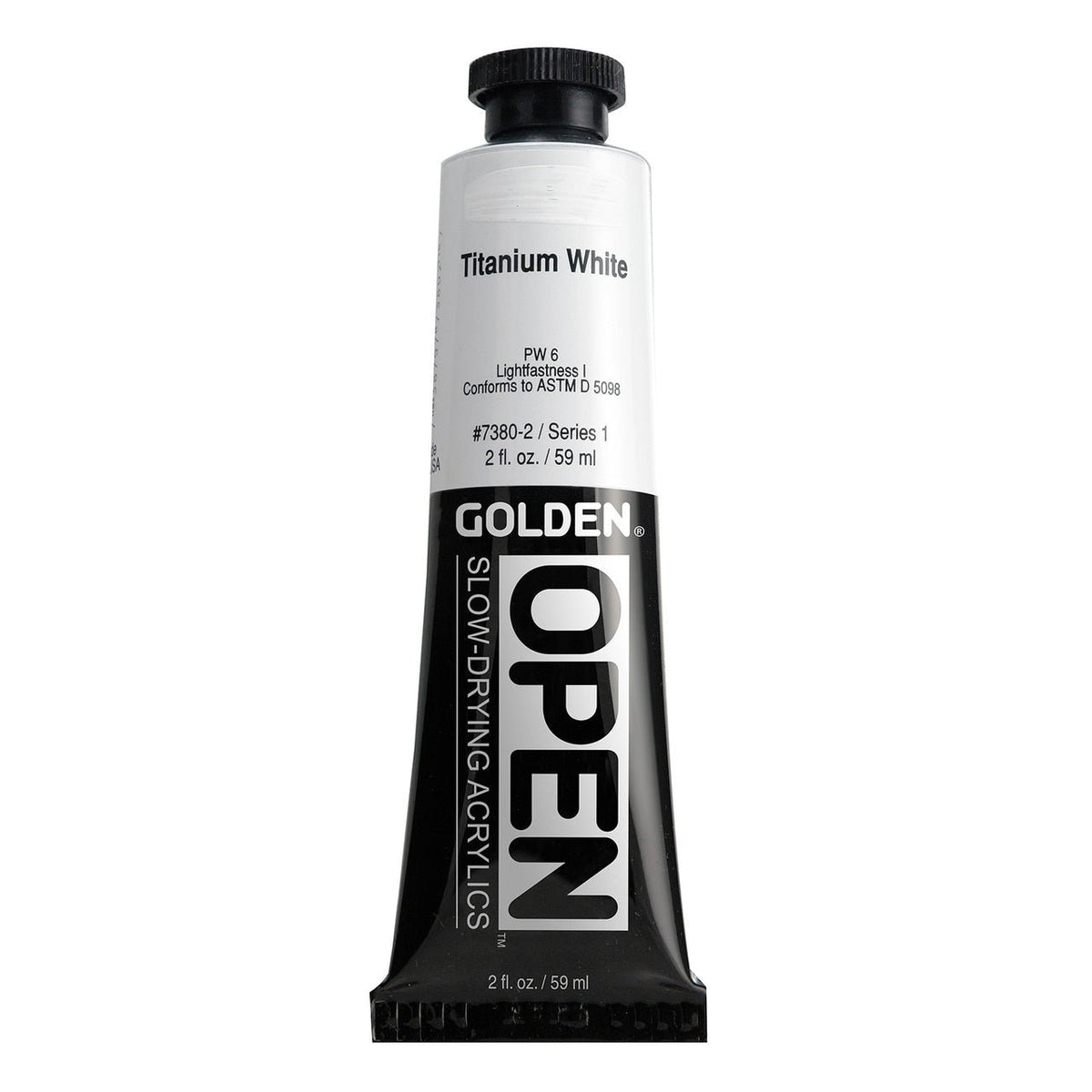 Golden OPEN Acrylic Titanium White 2 oz - merriartist.com