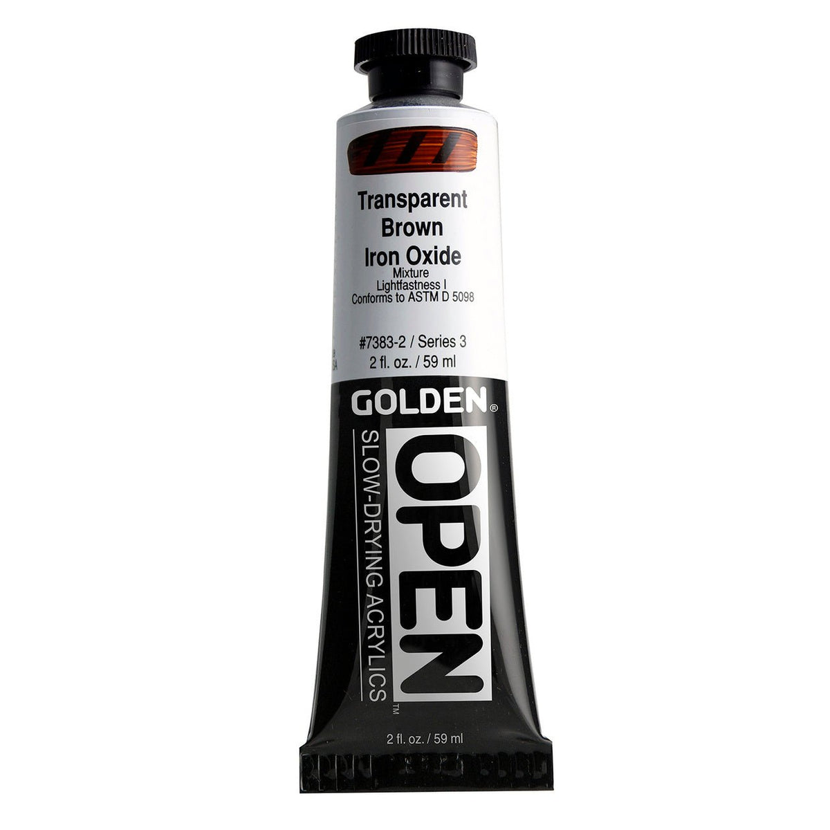 Golden OPEN Acrylic Transparent Brown Iron Oxide 2 oz - merriartist.com