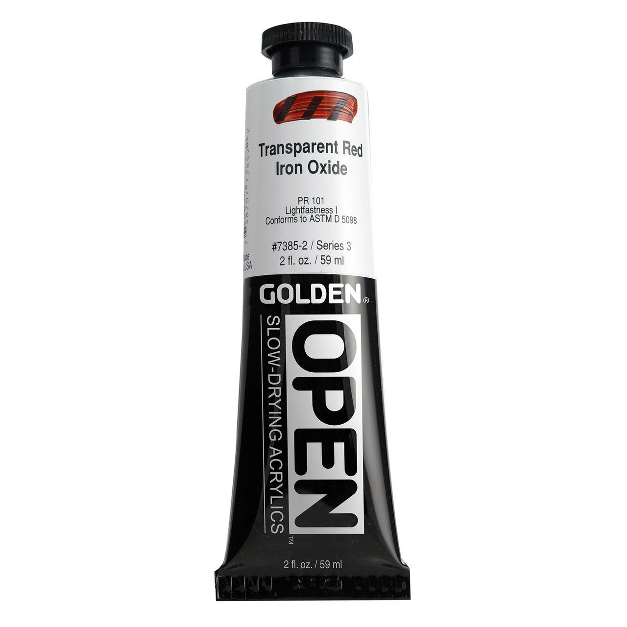 Golden OPEN Acrylic Transparent Red Iron Oxide 2 oz - merriartist.com