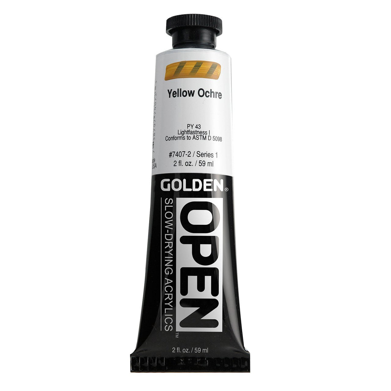 Golden OPEN Acrylic Yellow Ochre 2 oz - merriartist.com