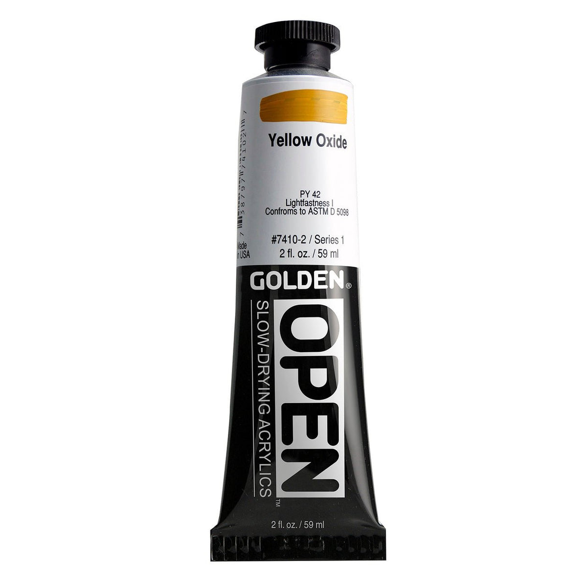 Golden OPEN Acrylic Yellow Oxide 2 oz - merriartist.com