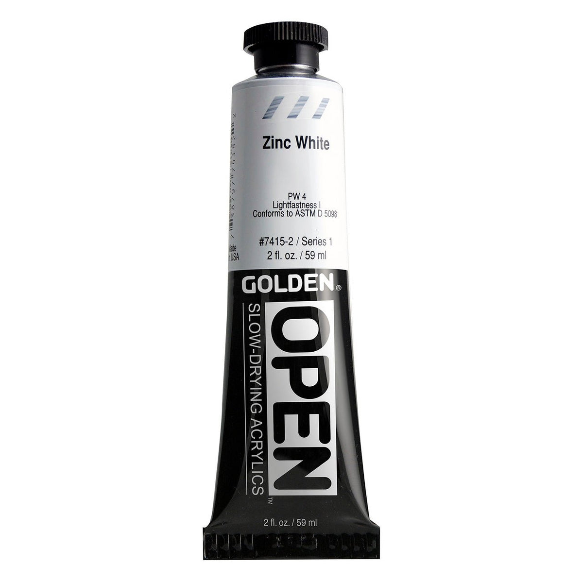 Golden OPEN Acrylic Zinc White 2 oz - merriartist.com