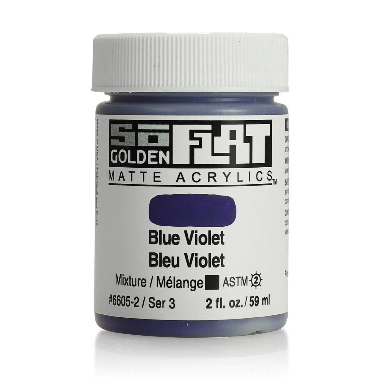Golden SoFlat Matte Acrylic Paint - Blue Violet 2 oz jar - merriartist.com