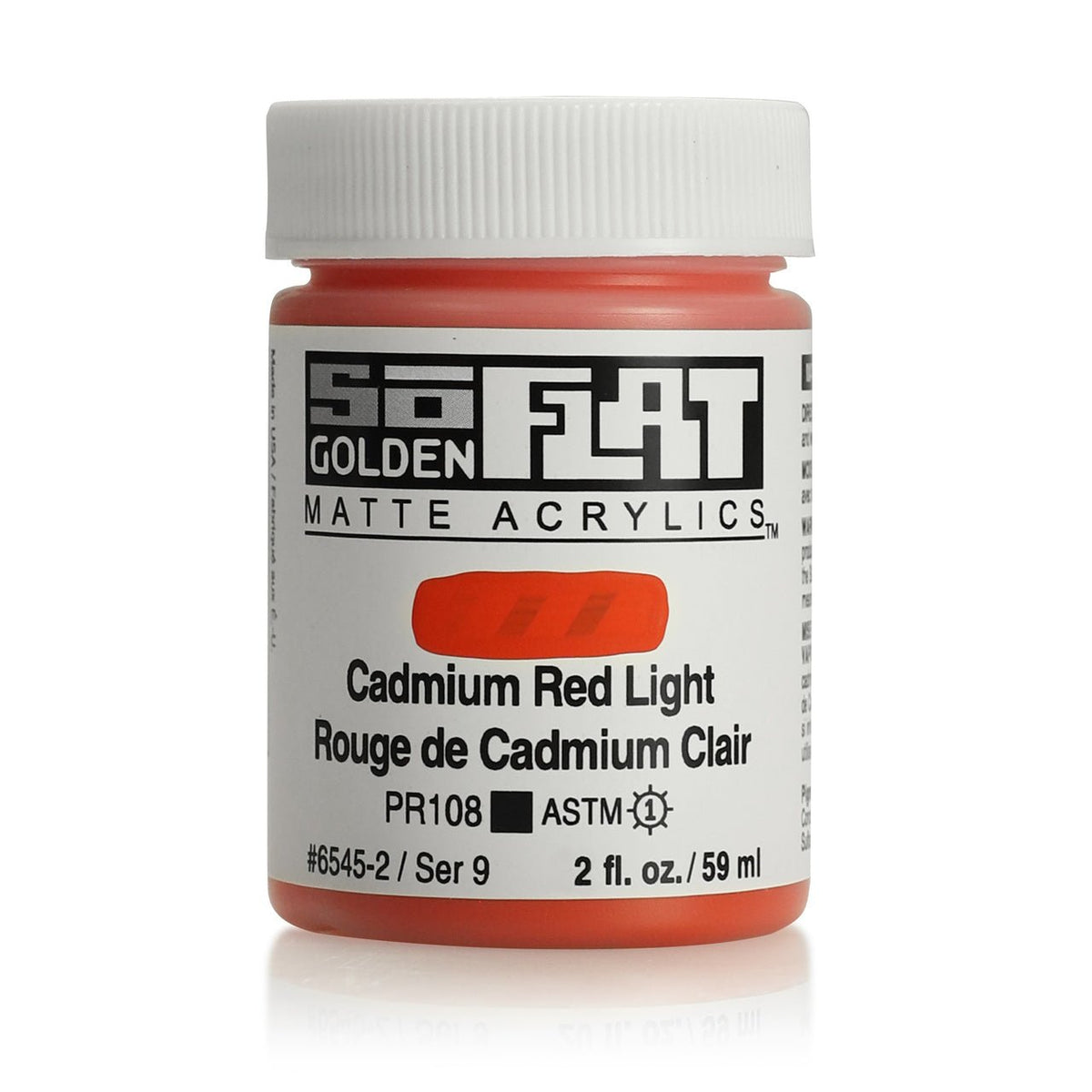 Golden SoFlat Matte Acrylic Paint - Cadmium Red Light 2 oz jar - merriartist.com