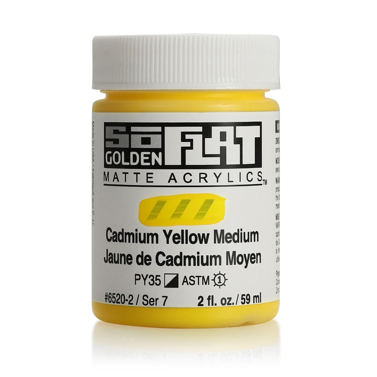 Golden SoFlat Matte Acrylic Paint - Cadmium Yellow Medium 2 oz jar - merriartist.com