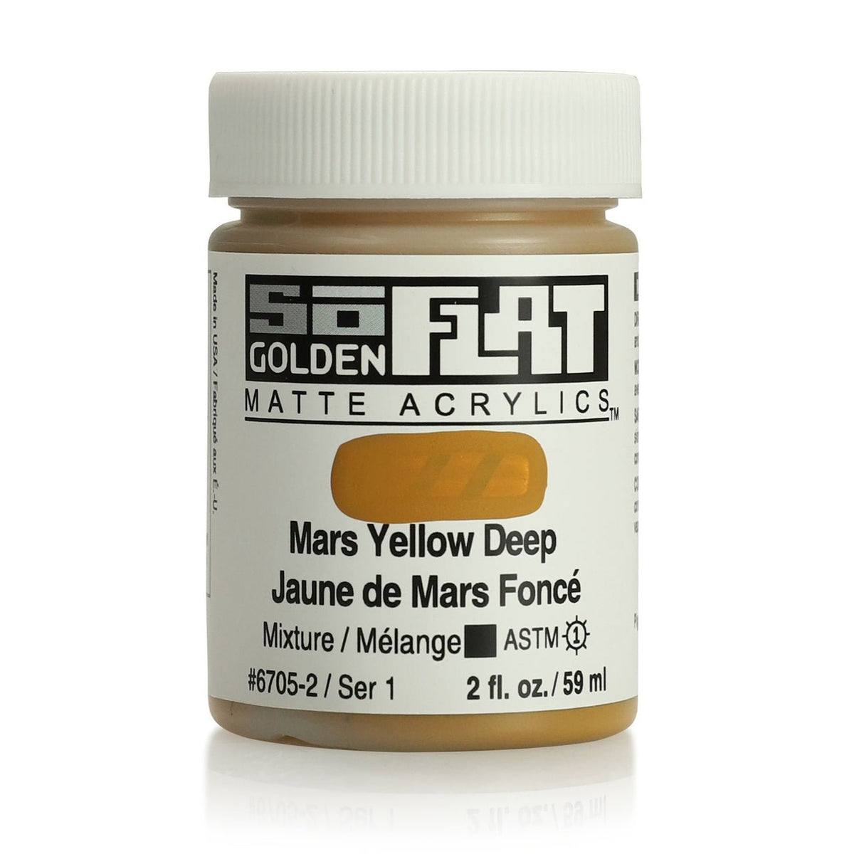 Golden SoFlat Matte Acrylic Paint - Mars Yellow Deep 2 oz jar - merriartist.com