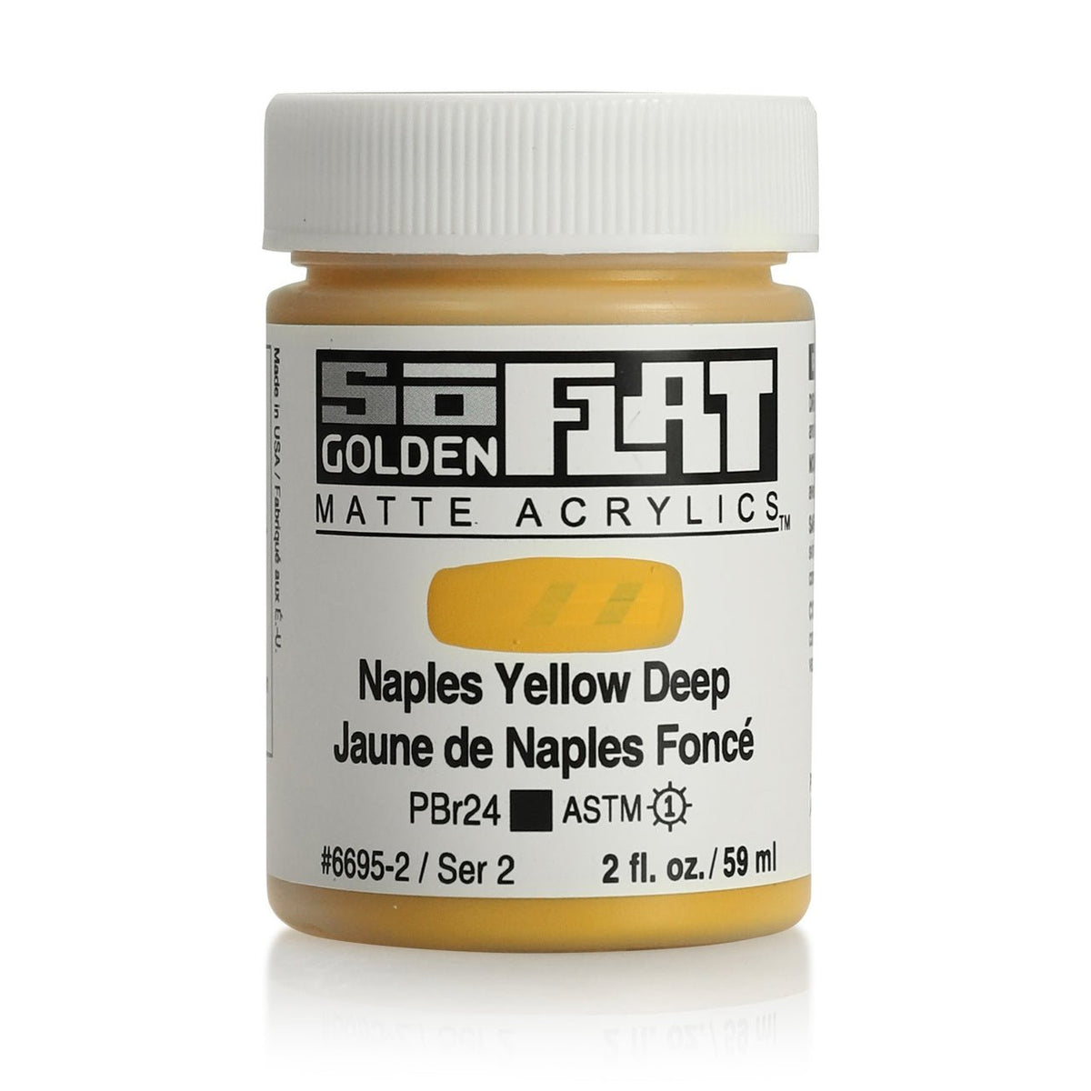 Golden SoFlat Matte Acrylic Paint - Naples Yellow Deep 2 oz jar - merriartist.com