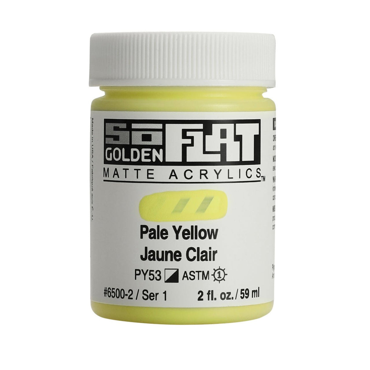 Golden SoFlat Matte Acrylic Paint - Pale Yellow 2 oz jar - merriartist.com