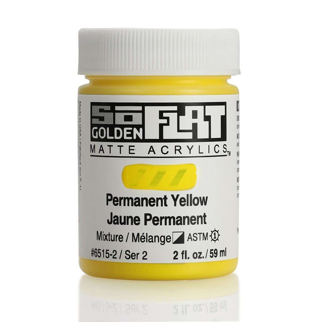 Golden SoFlat Matte Acrylic Paint - Permanent Yellow 2 oz jar - merriartist.com