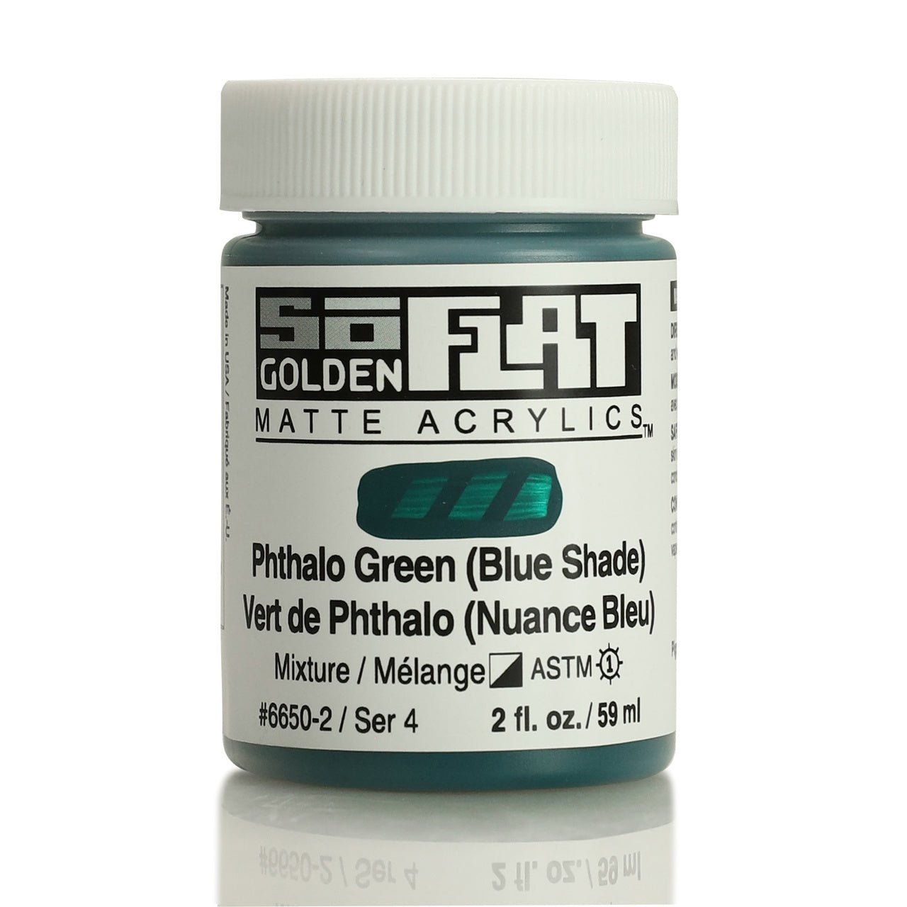 Golden SoFlat Matte Acrylic Paint - Phthalo Green (Blue Shade) 2 oz jar - merriartist.com