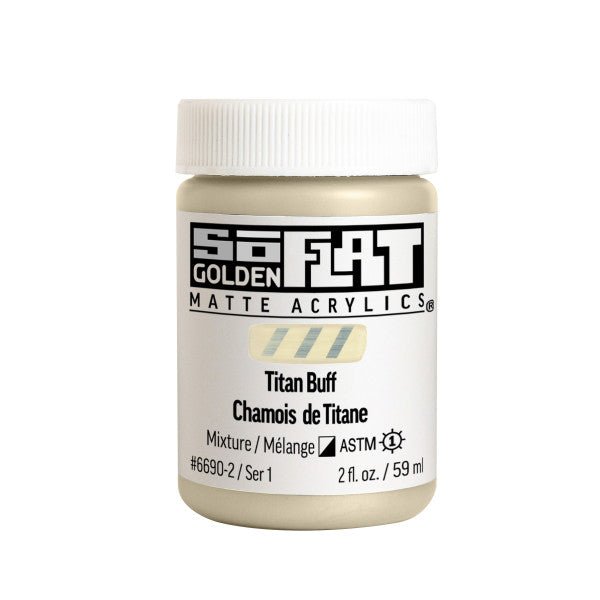 Golden SoFlat Matte Acrylic Paint - Titan Buff 2 oz jar - merriartist.com