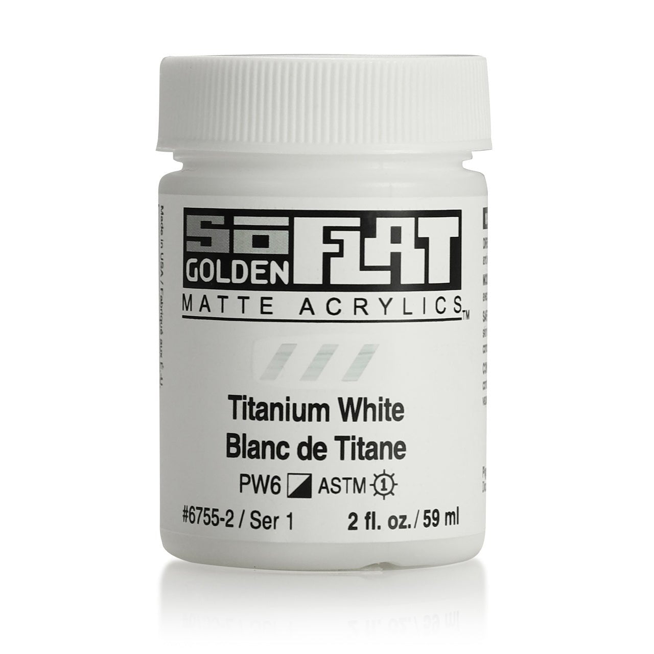 Golden SoFlat Matte Acrylic Paint - Titanium White 2 oz jar - merriartist.com