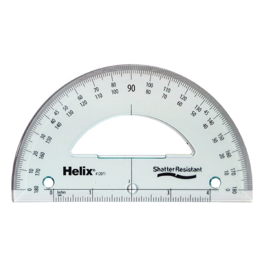 Helix 6 inch 180 degree Shatter Resistant Protractor - merriartist.com