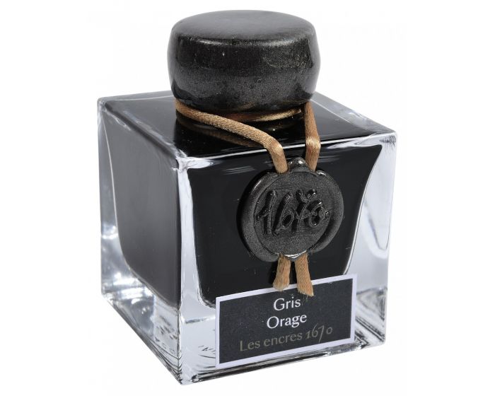 Herbin - 1670 Anniversary Ink with Gold Sheen - Stormy Grey - 50ml Bottle - merriartist.com