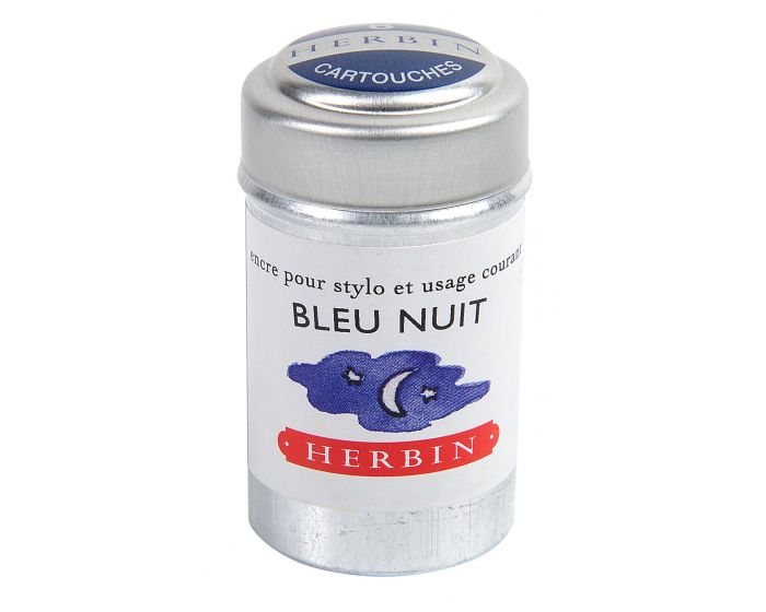 Herbin Fountain Pen Ink cartridges - Blue Nuit - 6 cartridges - merriartist.com