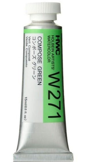 Holbein Artists Watercolor 15 ml - Compose Green #1 - merriartist.com