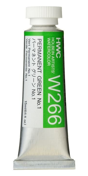 Holbein Artists Watercolor 15 ml - Permanent Green #1 - merriartist.com