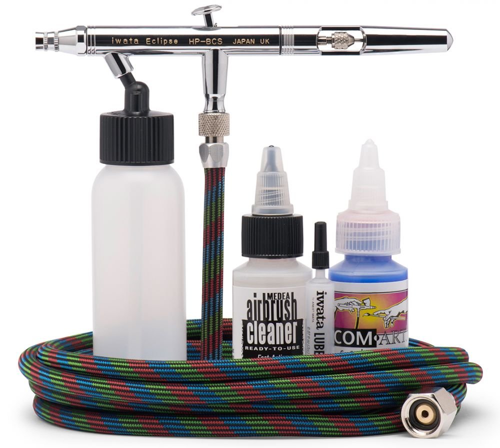 Iwata Eclipse HP-BCS Airbrush Value Set (With Bottle & Airhose) - merriartist.com