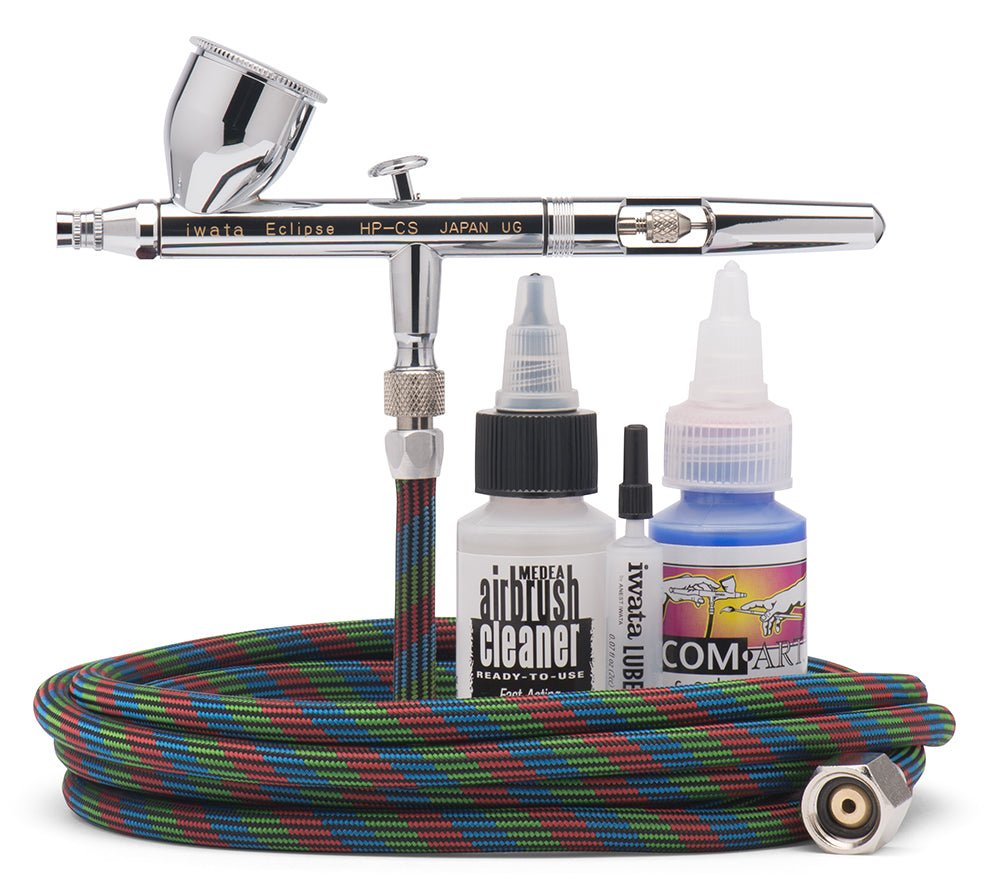 Iwata Eclipse HP-CS Gravity Feed Airbrush Value Set (With Hose) - merriartist.com