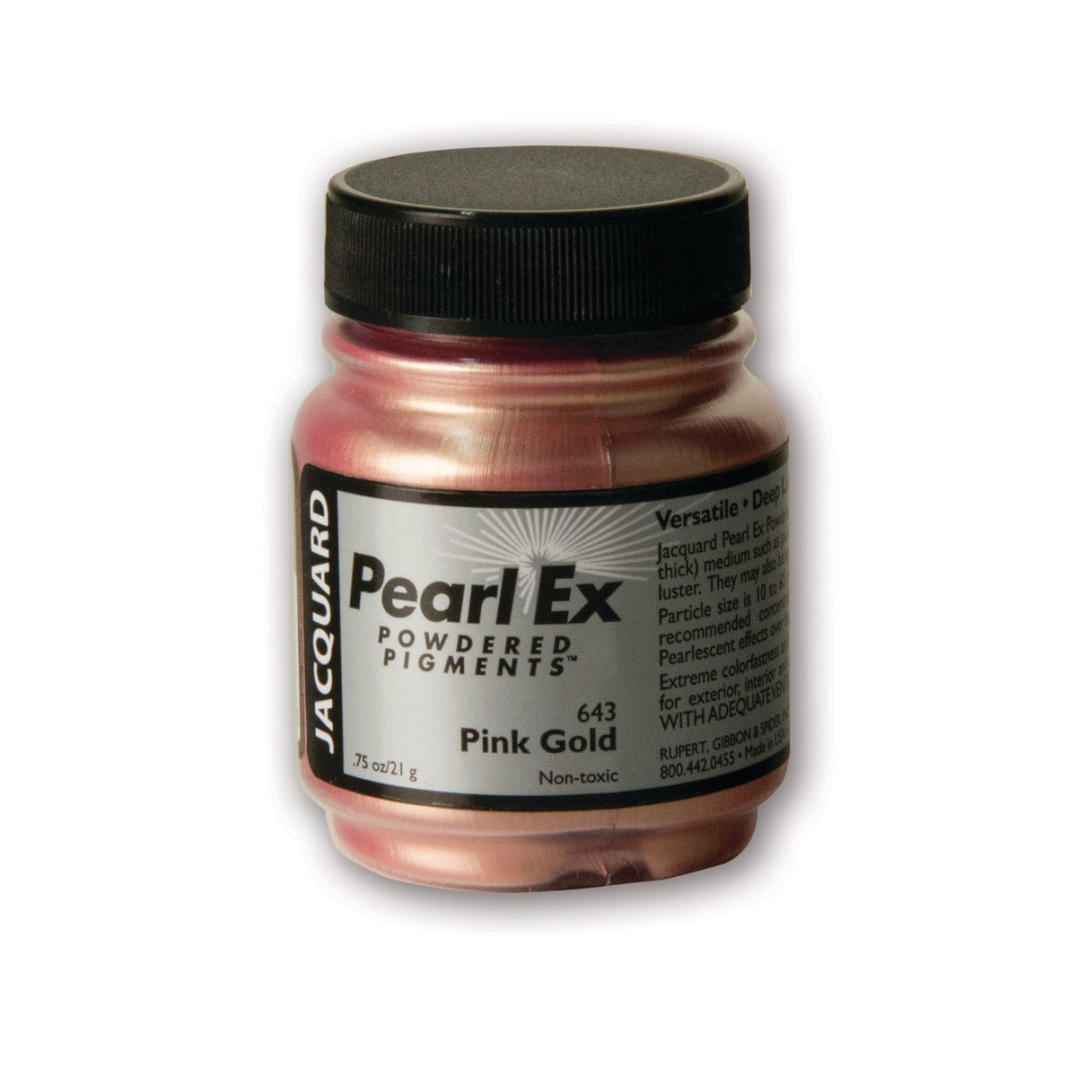 Jacquard Pearl-Ex Powdered Pigment .75 oz Pink Gold - merriartist.com
