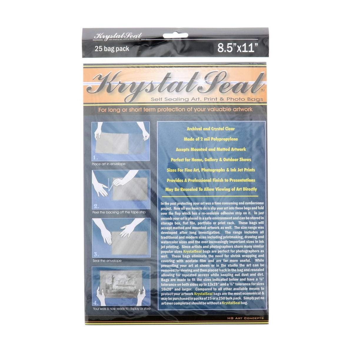 Krystal Seal Bags 8-1/2 x 11 - package of 25 - merriartist.com