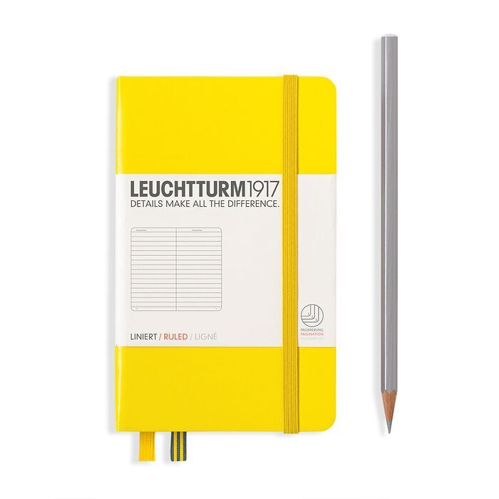 Leuchtturm1917 Hardcover Notebook - Lemon - Pocket 3.5 x 6 in (A6) - 187 pages - ruled - merriartist.com