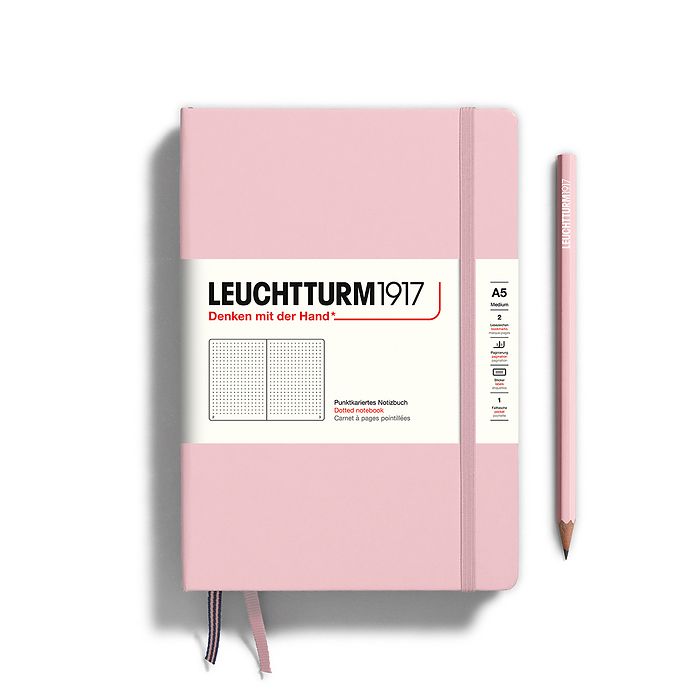 Leuchtturm1917 Hardcover Notebook - Powder - Medium 5.75 x 8.25 inch (A5) - 251 pages - dotted - merriartist.com