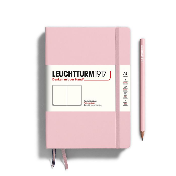 Leuchtturm1917 Hardcover Notebook - Powder - Medium 5.75 x 8.25 inch (A5) - 251 pages - plain - merriartist.com
