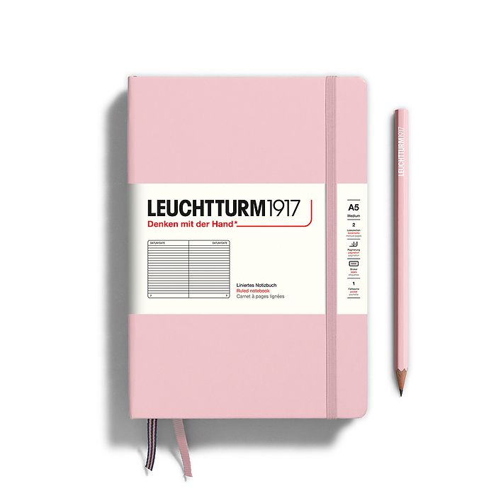 Leuchtturm1917 Hardcover Notebook - Powder - Medium 5.75 x 8.25 inch (A5) - 251 pages - ruled - merriartist.com