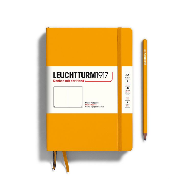 Leuchtturm1917 Hardcover Notebook - Rising Sun - Medium 5.75 x 8.25 inch (A5) - 251 pages - plain - merriartist.com
