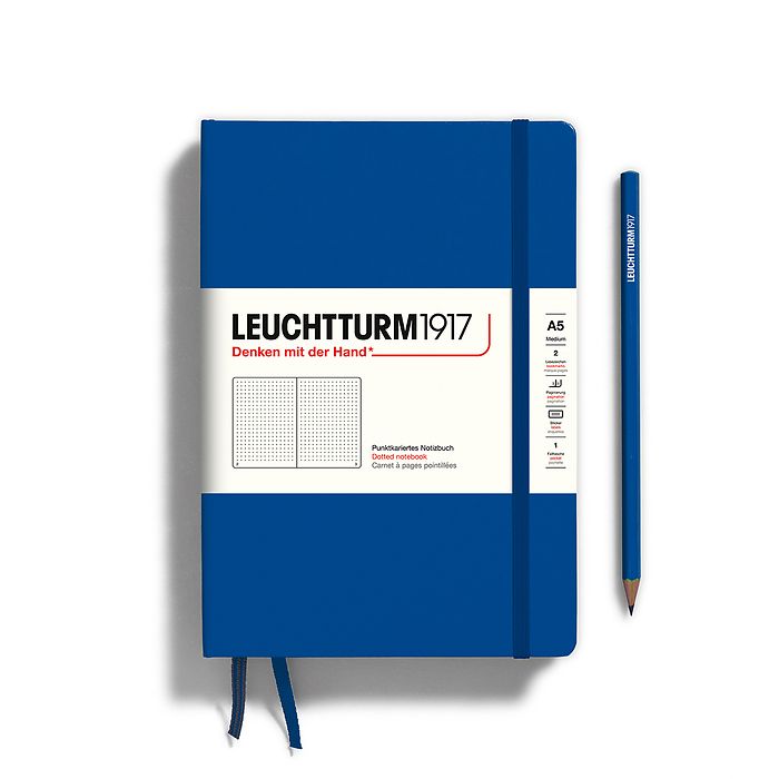 Leuchtturm1917 Hardcover Notebook - Royal Blue - Medium 5.75 x 8.25 inch (A5) - 251 pages - dotted - merriartist.com