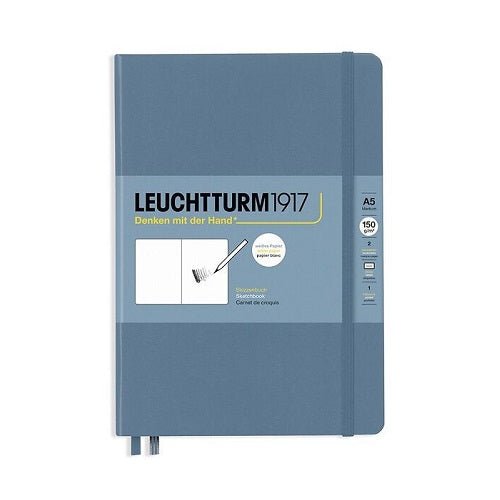 Leuchtturm1917 Hardcover Notebook - Stone Blue - Medium 5.75 x 8.25 inch (A5) - 251 pages - plain - merriartist.com