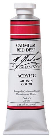 M. Graham Acrylic Color Cadmium Red Deep - 2 ounce (60 ml) - merriartist.com
