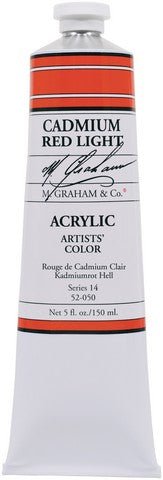 M. Graham Acrylic Color Cadmium Red Light - 5 ounce (150 ml) - merriartist.com