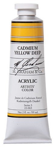 M. Graham Acrylic Color Cadmium Yellow Deep - 2 ounce (60 ml) - merriartist.com