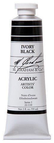 M. Graham Acrylic Color Ivory Black - 2 ounce (60 ml) - merriartist.com