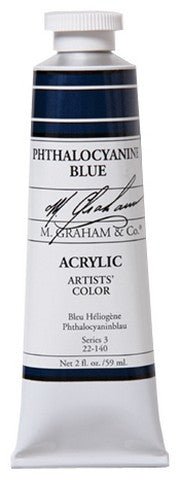 M. Graham Acrylic Color Phthalocyanine Blue - 2 ounce (60 ml) - merriartist.com