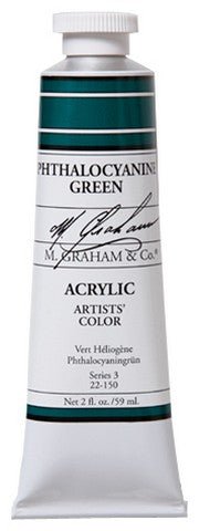 M. Graham Acrylic Color Phthalocyanine Green - 2 ounce (60 ml) - merriartist.com