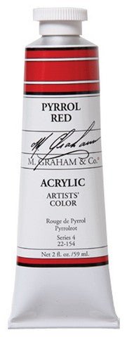 M. Graham Acrylic Color Pyrrol Red - 2 ounce (60 ml) - merriartist.com