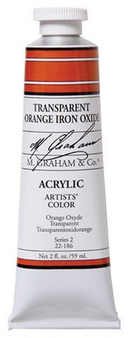 M. Graham Acrylic Color Transparent Orange Iron Oxide - 2 ounce (60 ml) - merriartist.com
