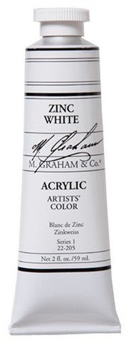 M. Graham Acrylic Color Zinc White - 2 ounce (60 ml) - merriartist.com
