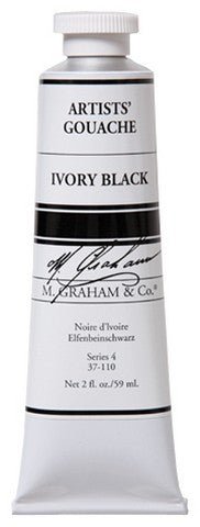 M. Graham Gouache Ivory Black 2 fl. oz. (59 ml) - merriartist.com