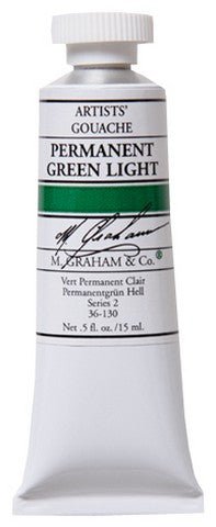 M. Graham Gouache Permanent Green Light 15ml - merriartist.com