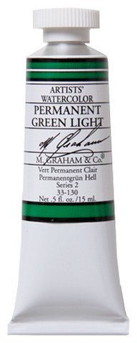 M. Graham Watercolors 15 ml - Permanent Green Light - merriartist.com