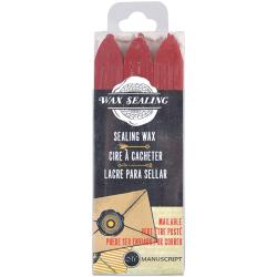Manuscript Traditional Sealing Wax Sticks with Wick - 3 Pack - Red - merriartist.com