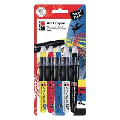 Marabu Water Soluble Art Crayon Set - 5 Primary Colors - merriartist.com