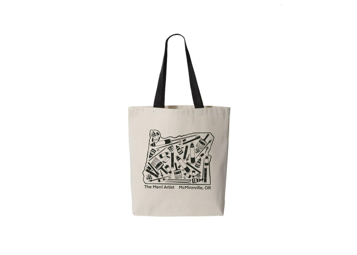 Merri Artist Canvas Tote with Black Contrast Handles - merriartist.com