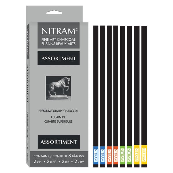 Nitram Assorted Charcoal Set (8 sticks) - merriartist.com