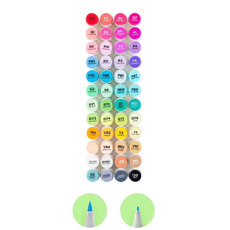 Ohuhu Brush Markers - Pastel Set of 48 