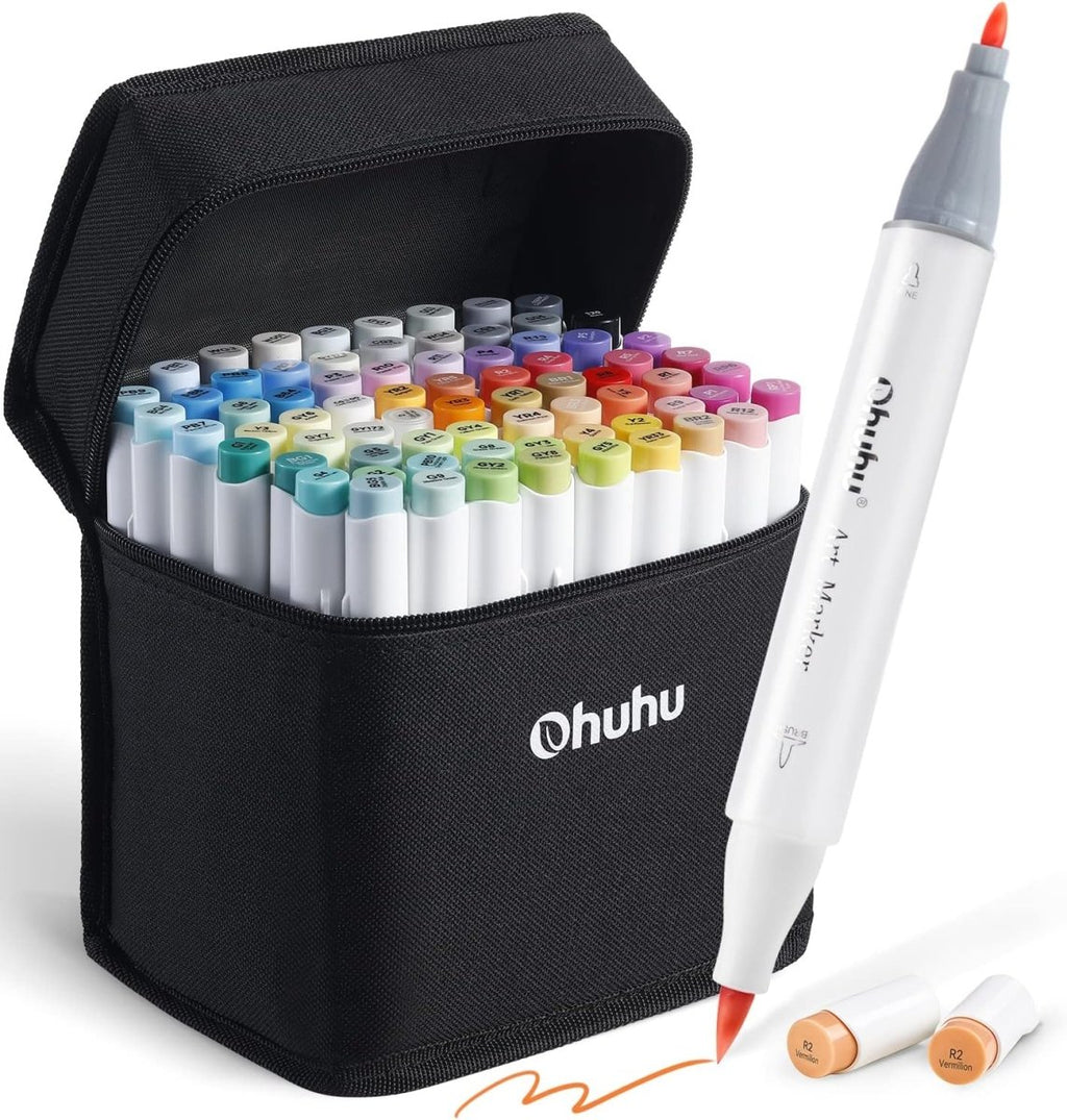 Ohuhu Fineliner Drawing Pen Set - 8 Assorted Tip Sizes - Black 